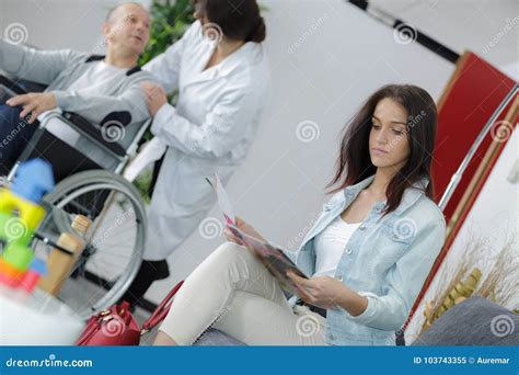 Different People Sitting in Waiting Room Hospital Stock Image - Image ...