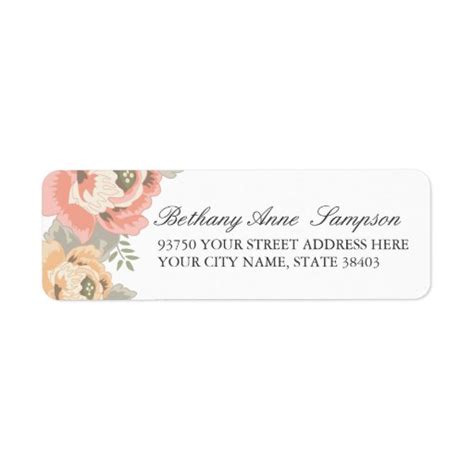 Vintage Floral Return Address Labels | Zazzle