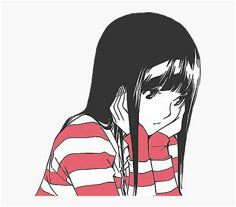 Aesthetic Aesthetictumblr Sad Animefreetoedit - Aesthetic Depressed Sad Anime Girl, HD Png ...