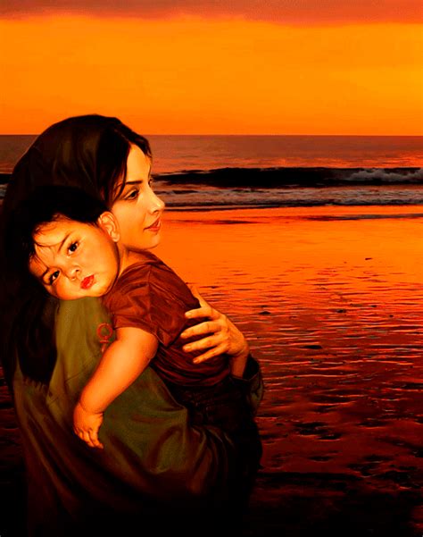 Mother And Baby Paintings, Mother And Child Drawing, Mother Daughter ...