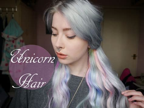 Grey & Pastel Rainbow Unicorn Hair Tutorial - YouTube