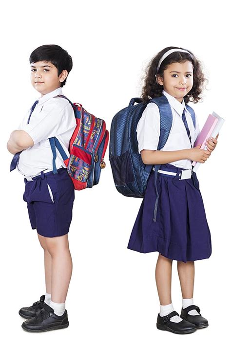 Indian School Students Friend Standing Uniform