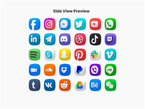 3D Social Media Icons | DrawKit