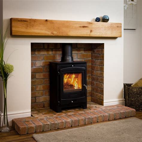 Oak Fireplace Beam Mantel Shelves - OakFireSurrounds.co.uk Wood Burner Fireplace, Inglenook ...