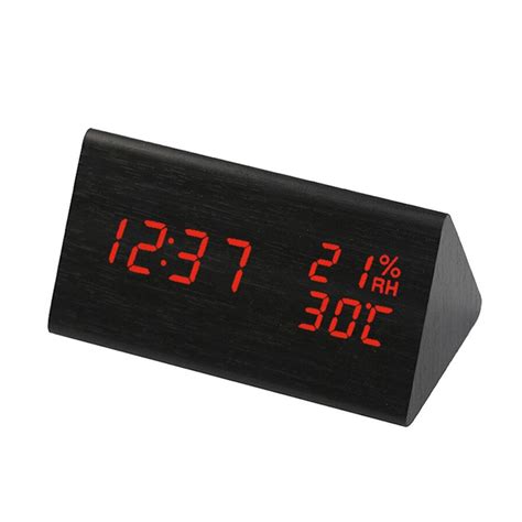 USB Wooden Digital Clock with Humidity and Temperature Display – Mega Deal Warehouse