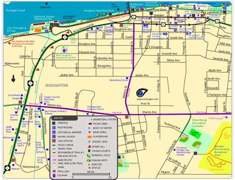 Maps of Parks, Trails, Attractions and More in Houghton, Michigan