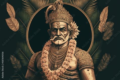 mahabali or maveli, Kerala old king. he is coming for every year. happy onam celebration. vector ...