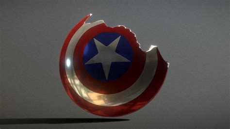 Captain America Broken Shield 3D model game-ready