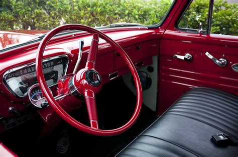 1955 Ford F100 Pickup - maroon - cab interior --- Donut De… | Flickr