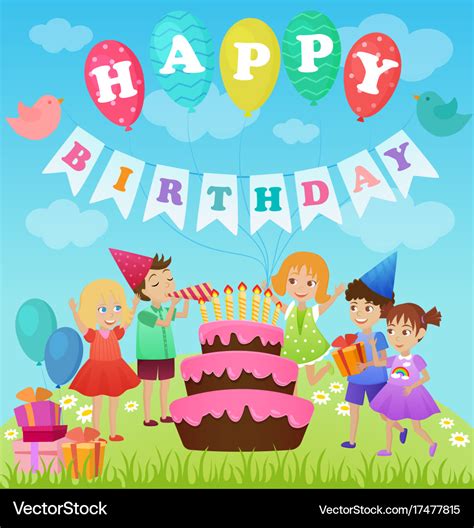 Party Cartoon Images, Group Of Kids Celebrating A Party Stock Illustration ..., How many ...