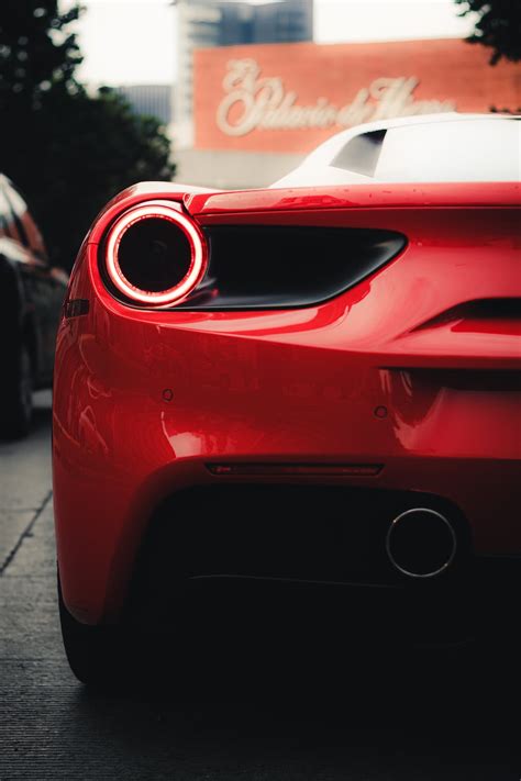 Tail Light of a Ferrari 488 · Free Stock Photo