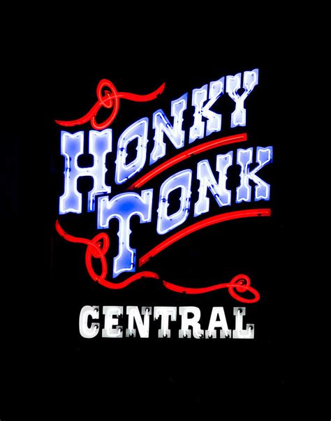 Honky Tonk Central Neon Sign Photograph by Dan Holland