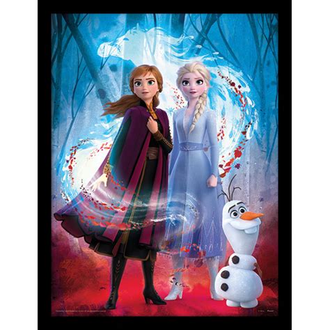 Tableau Disney La Reine Des Neiges Anna, Elsa, Kristoff, Olaf Et Sven 35 Cm X 35 Cm ...