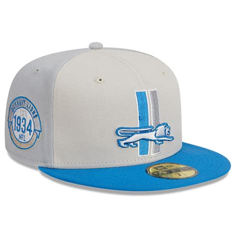 Men's New Era Cream/Blue Detroit Lions 2023 Sideline Historic 59FIFTY ...