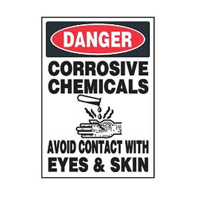 Chemical Safety Labels - Danger Corrosive Chemicals Avoid | Emedco