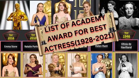 All Best Actress Oscar winner History(1929-2022)|| Oscar winner for ...