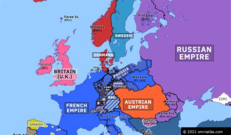 Build-up to the Russian Campaign | Historical Atlas of Europe (16 March 1812) | Omniatlas