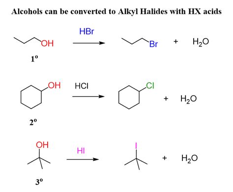 Alcohol Reaction with HCl, HBr and HI Acids - Chemistry Steps