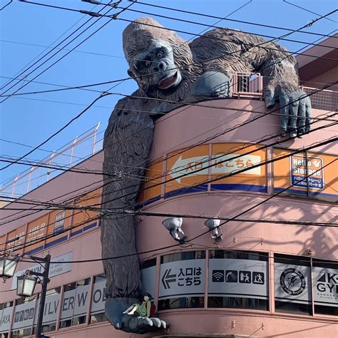 Sangenjaya Gorilla: Giant King Kong-like Figure Chilling On A Building