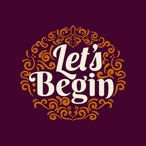 Premium Vector | Let's begin hand Lettering