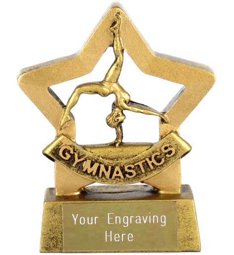 Gold Mini Stars Female Gymnastics Award 8.5cm (3.25")