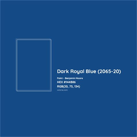 Dark Royal Blue (2065-20) Complementary or Opposite Color Name and Code (#144B86) - colorxs.com