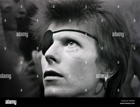 Amsterdam, HOLLAND - FEBRUARY 13: David Bowie, wearing an eye patch ...