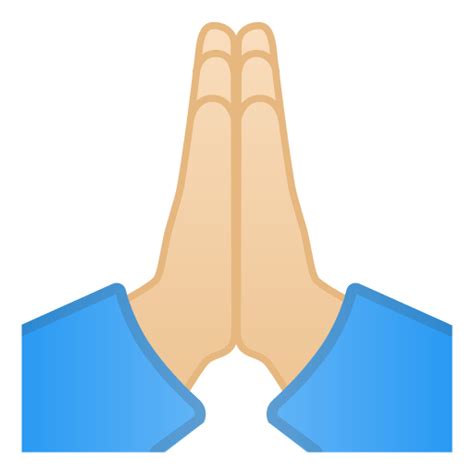 🙏🏻 Folded Hands Emoji with Light Skin Tone Meaning and Pictures