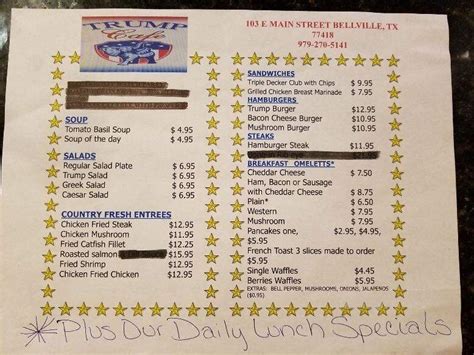 Online Menu of Trump Burger, Bellville, TX