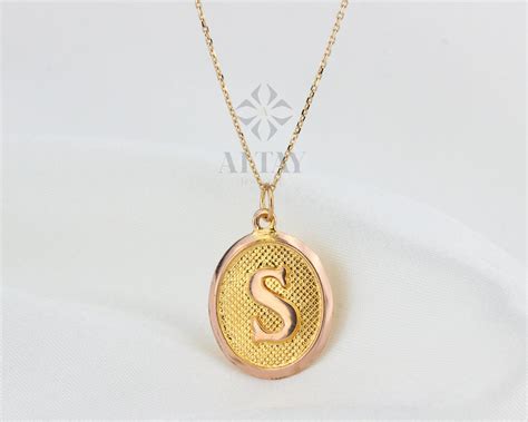 14K Solid Gold Initial Pendant