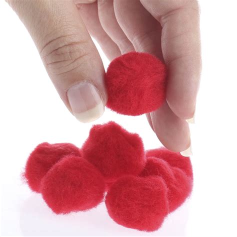 1" Red Craft Pom Poms - Pom Poms - Craft Basics - Kids Crafts - Craft ...