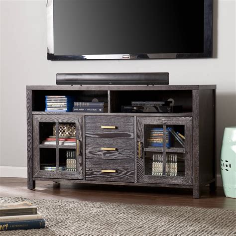 Southern Enterprises Konwick Weathered Dark Gray TV Stand for TVs up to ...