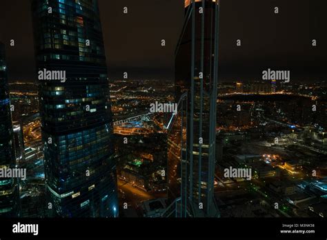 Night view of Moscow, and skyscrapers of Moscow City Stock Photo - Alamy