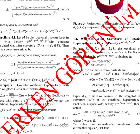 show the projections of the rotational hypersurface X í µí°º í µí¼ ...