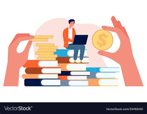 Investment in education student with laptop sit Vector Image