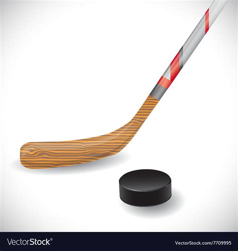 Hockey stick and hockey puck Royalty Free Vector Image