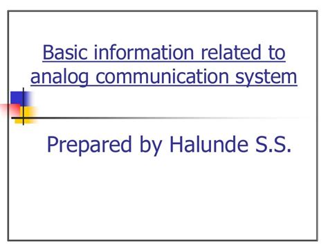 Basics of analog communication system