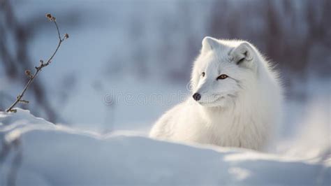 Arctic Fox in Winter Coat, Canadian Arctic Stock Illustration - Illustration of snowy, arctic ...