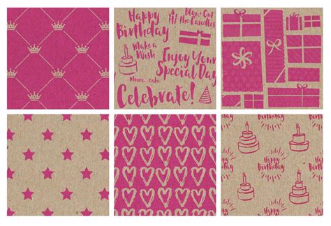 Wrapping Paper - Kraft and Pink Birthday Girl | Note Card Café