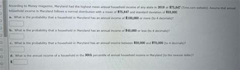 Solved According to Money magazine, Maryland had the highest | Chegg.com