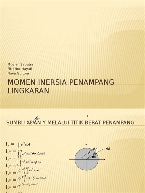 Momen Inersia Penampang Lingkaran | PDF