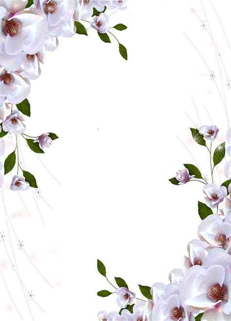 Download Transparent Photo Frame Beautiful Flowers - מסגרת פרחים לברכה ...