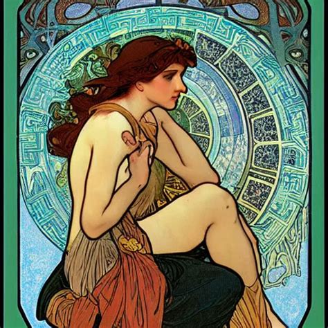 echo, greek mythology, painted by alphonse mucha | Stable Diffusion