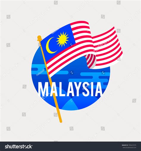 Flag Malaysiacelebrating Independence National Day Waving Stock Vector ...