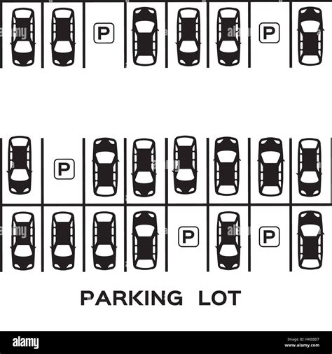 Top View Parking lot design. Many cars parked. Vector Illustration ...