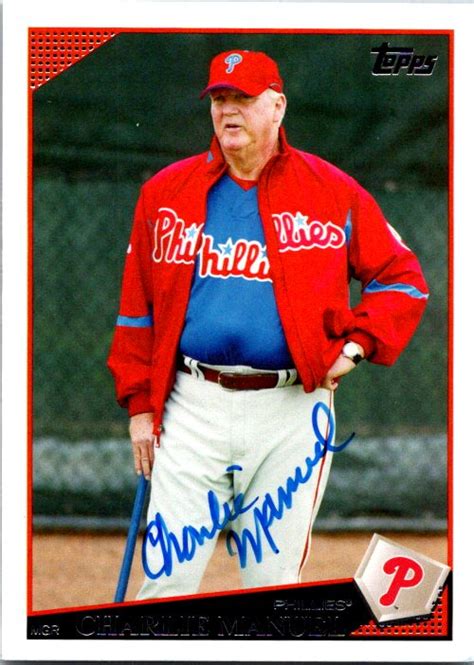 Charlie Manuel autographed Baseball Card (Philadelphia Phillies, SC ...