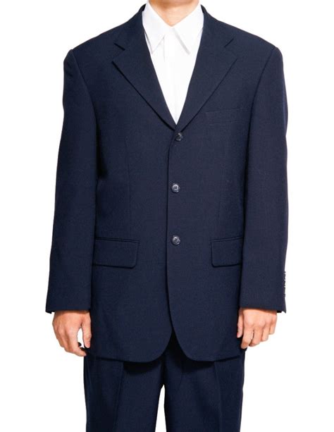 Men's Single Breasted Navy Blue Three Button Dress Suit New – New Era ...