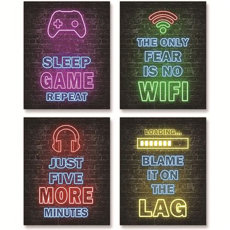 Video Game Room Decor Boys Gaming Wall Art Neon Game Room Decor Gaming ...