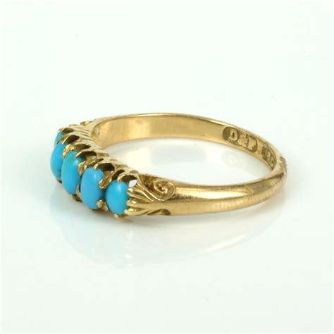 Antique 5 stone turquoise ring.