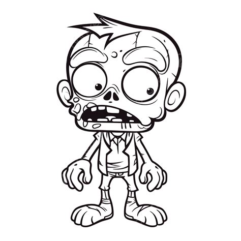 Cartoon Clip Art Zombie Coloring Page Outline Sketch Drawing Vector, Art Clipart, Drawing ...